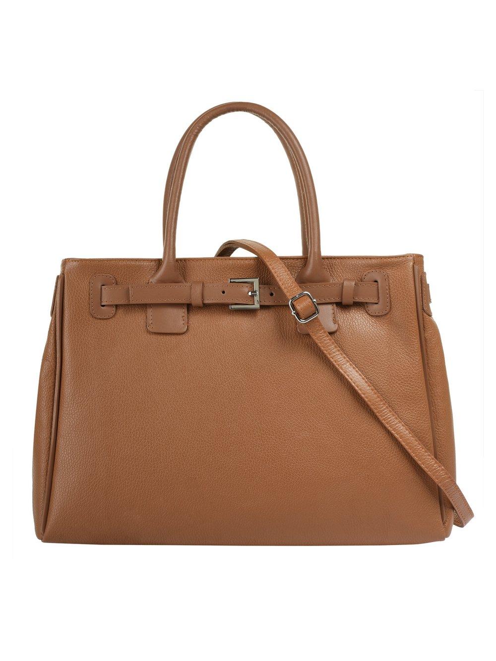 Cluty Handtasche Damen Leder, cognac von CLUTY