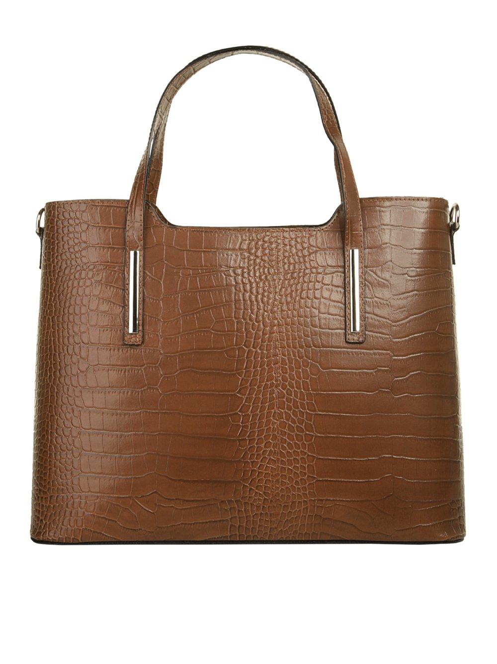 Cluty Handtasche Damen Leder, cognac von CLUTY