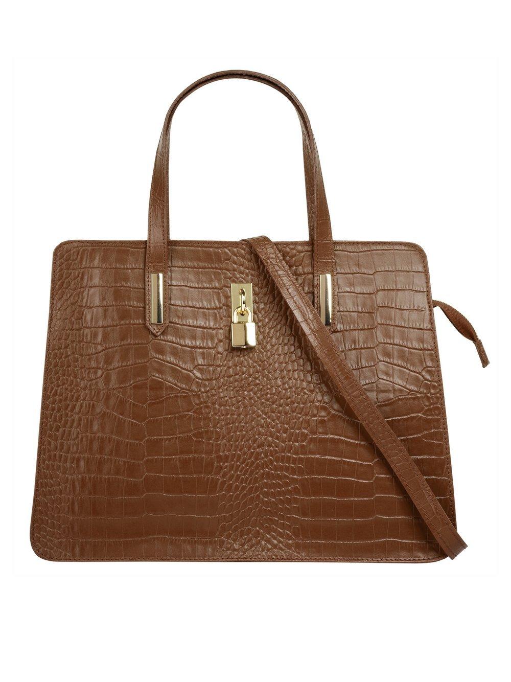 Cluty Handtasche Damen Leder, cognac von CLUTY