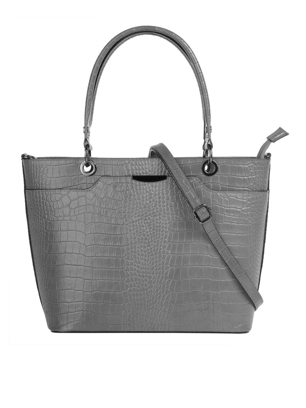 Cluty Handtasche Damen Leder, grau von CLUTY