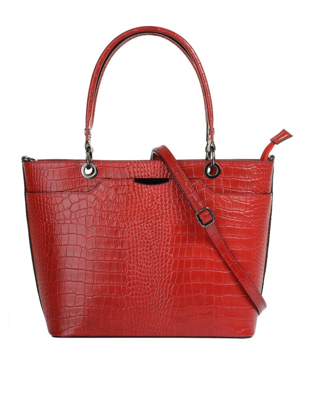 Cluty Handtasche Damen Leder, rot von CLUTY