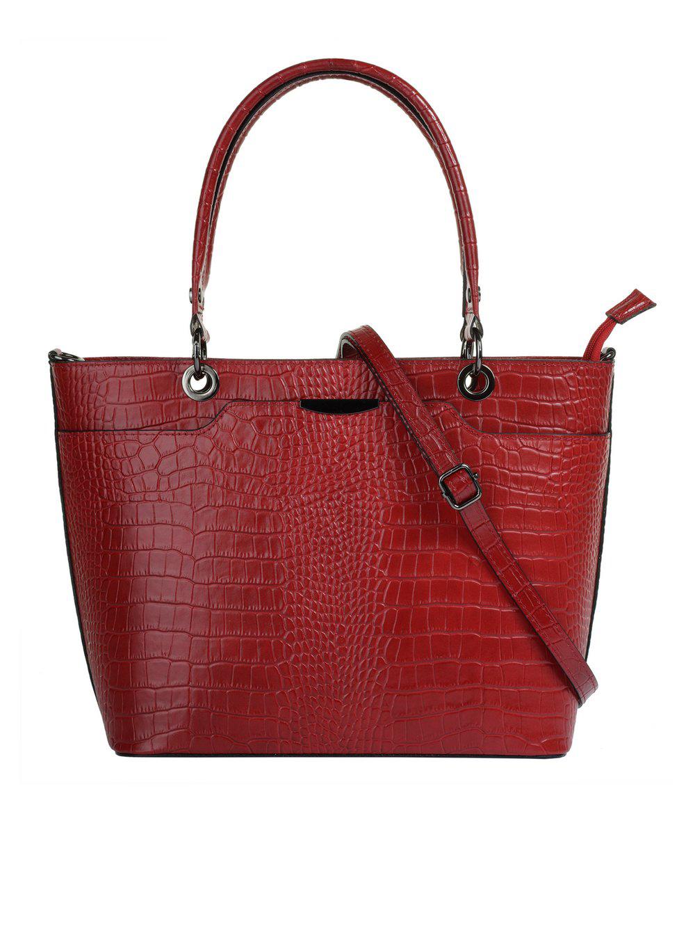 Cluty Handtasche Damen Leder, rot von CLUTY