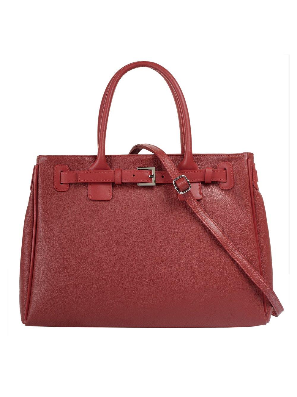 Cluty Handtasche Damen Leder, rot von CLUTY