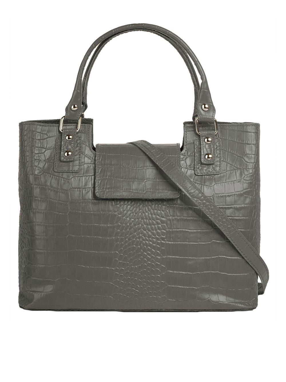 Cluty Handtasche Damen Leder gemustert, grau von CLUTY