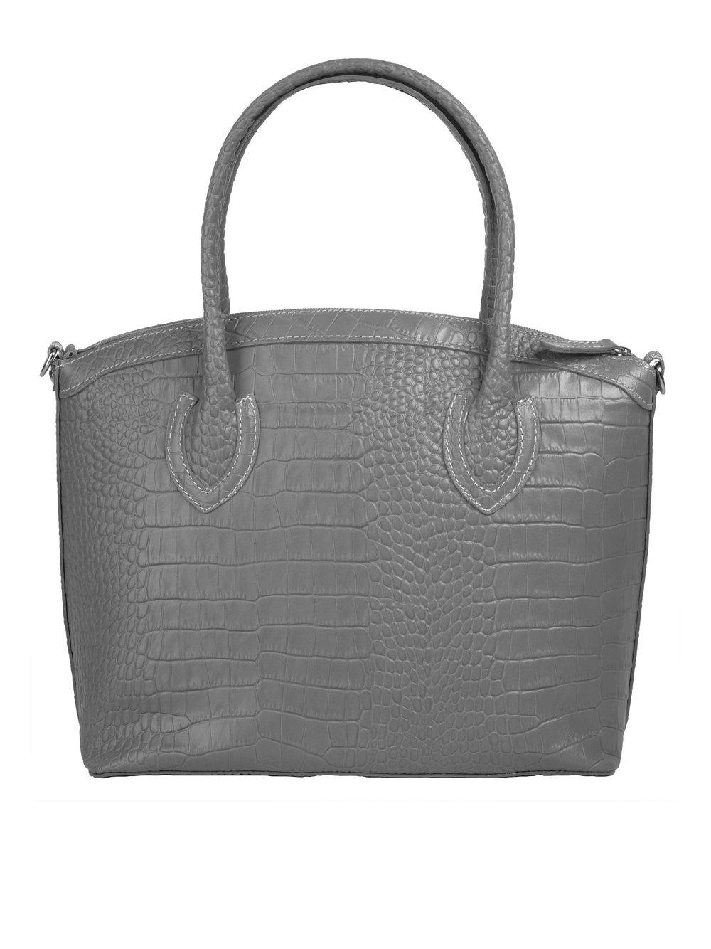 Cluty Handtasche Damen Leder gemustert, grau von CLUTY