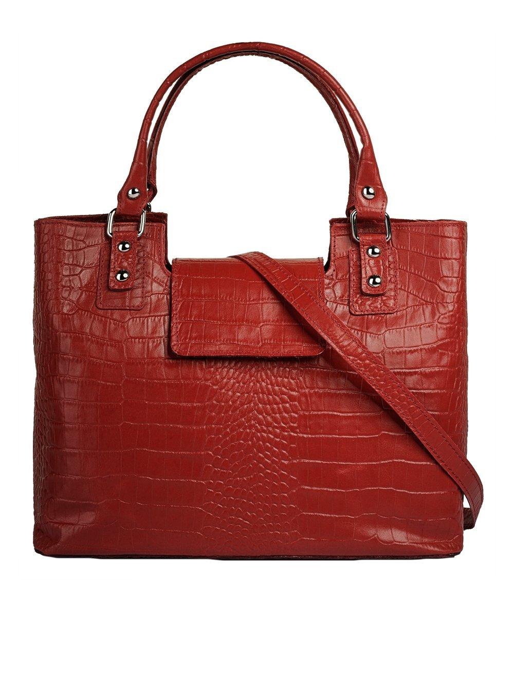 Cluty Handtasche Damen Leder gemustert, rot von CLUTY