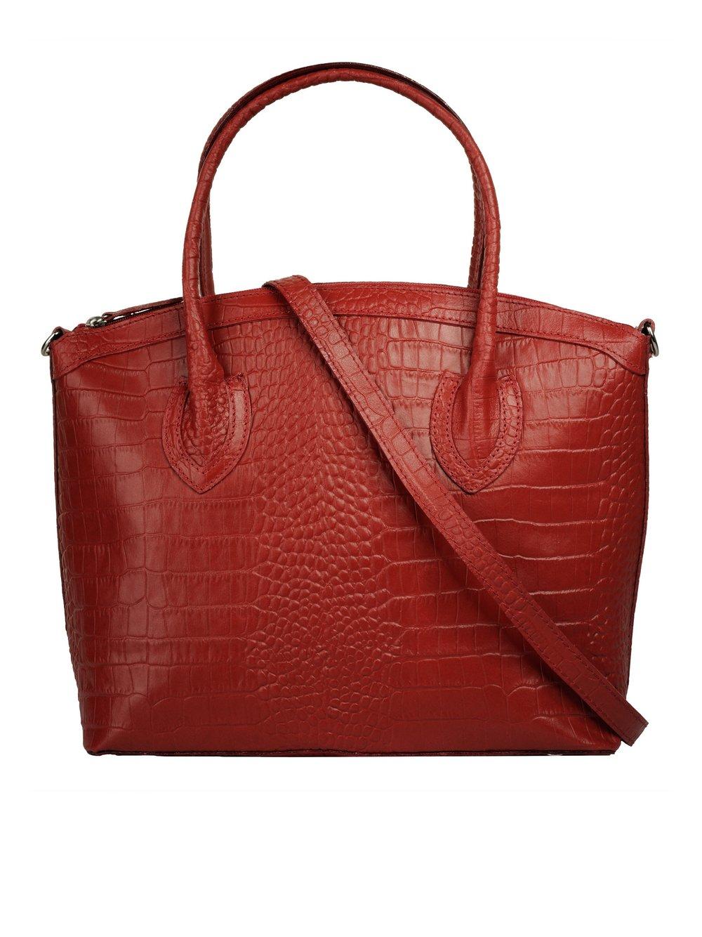 Cluty Handtasche Damen Leder gemustert, rot von CLUTY