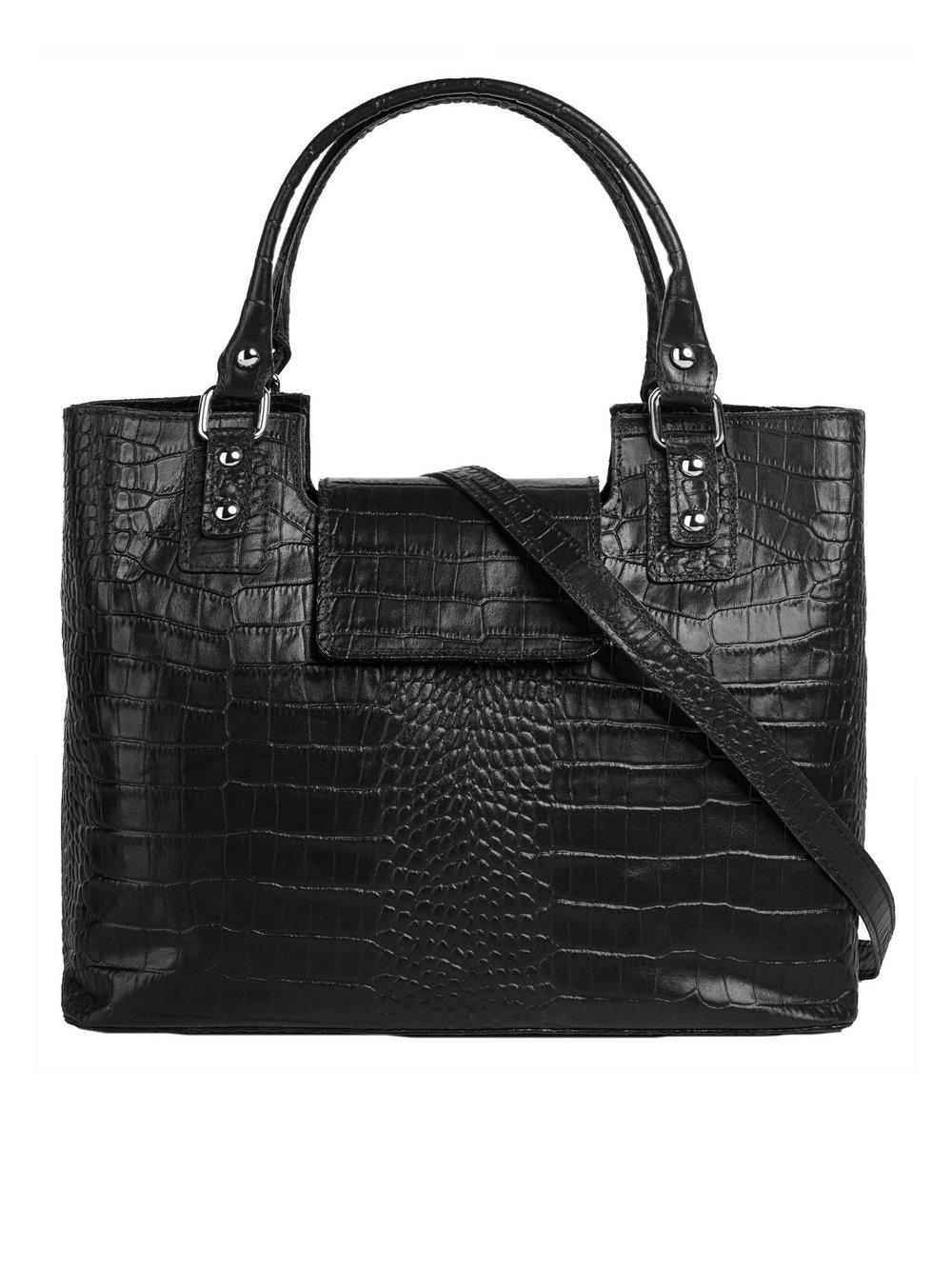 Cluty Handtasche Damen Leder gemustert, schwarz von CLUTY