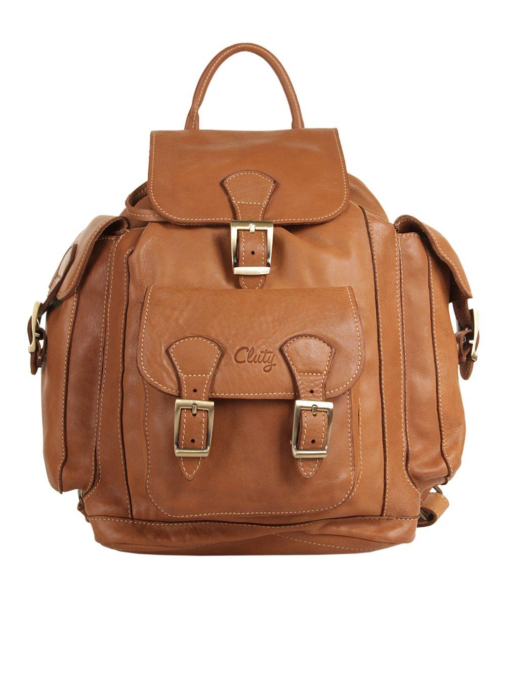 Cluty Rucksack Damen Leder, cognac von CLUTY