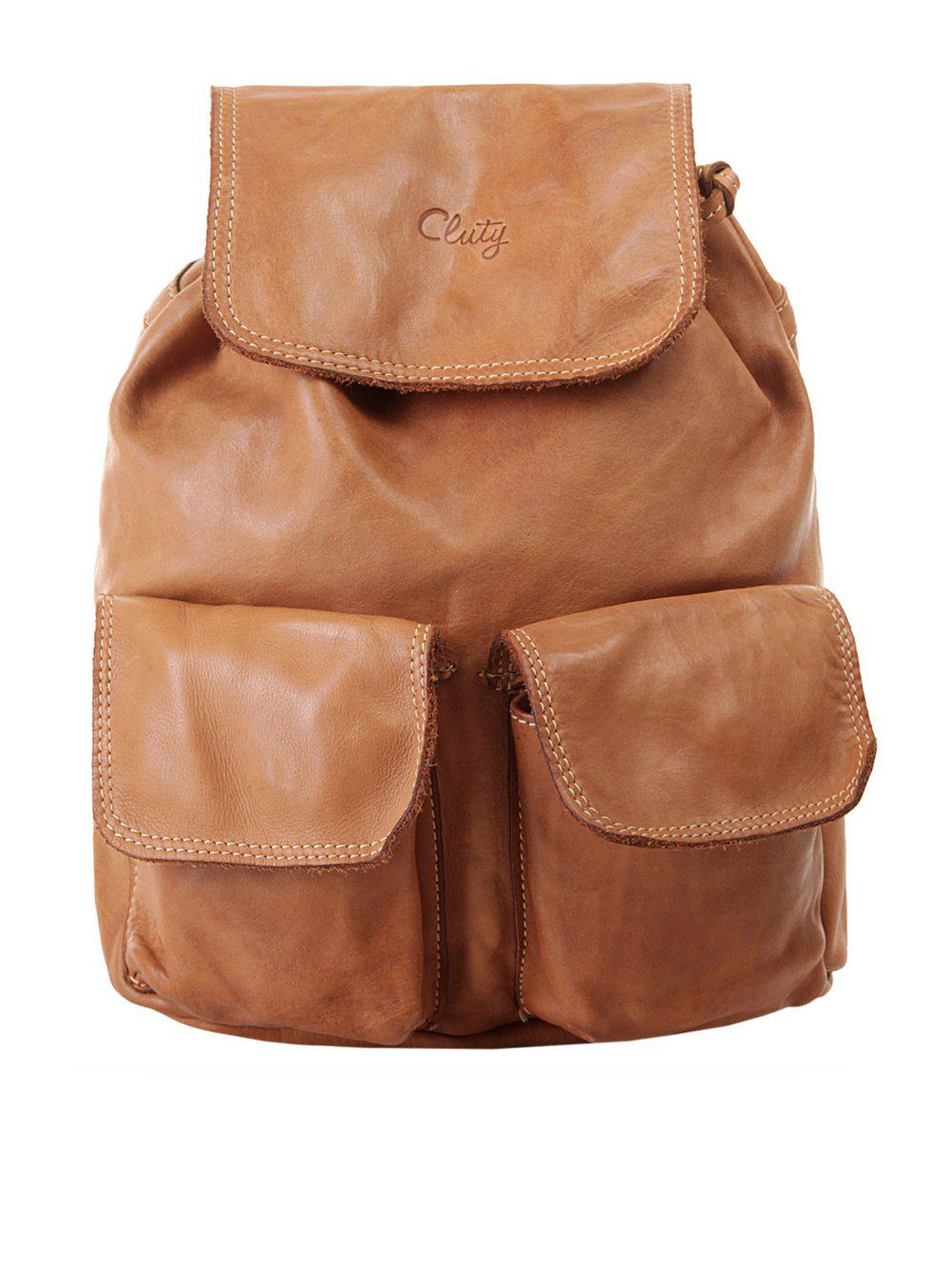 Cluty Rucksack Damen Leder, cognac von CLUTY