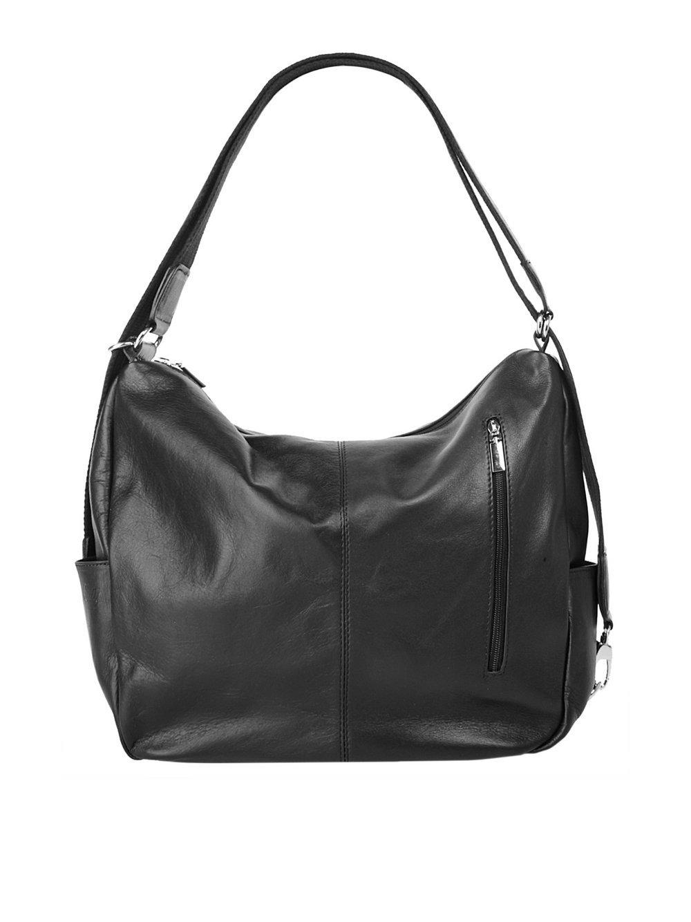 Cluty Rucksack-Shopper Damen Leder, schwarz von CLUTY