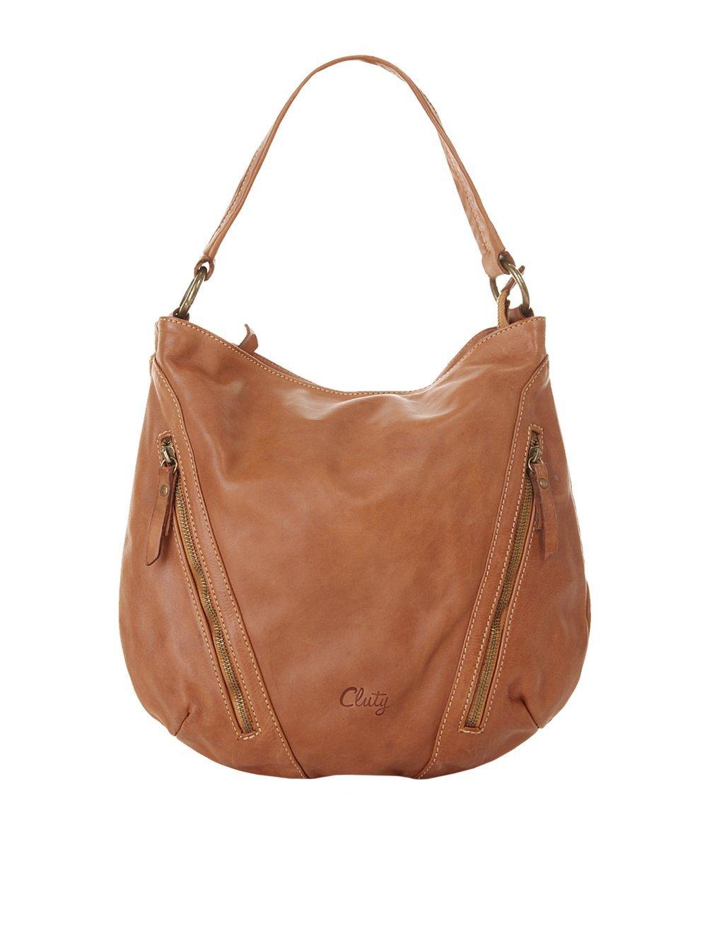 Cluty Shopper Damen Leder, cognac von CLUTY