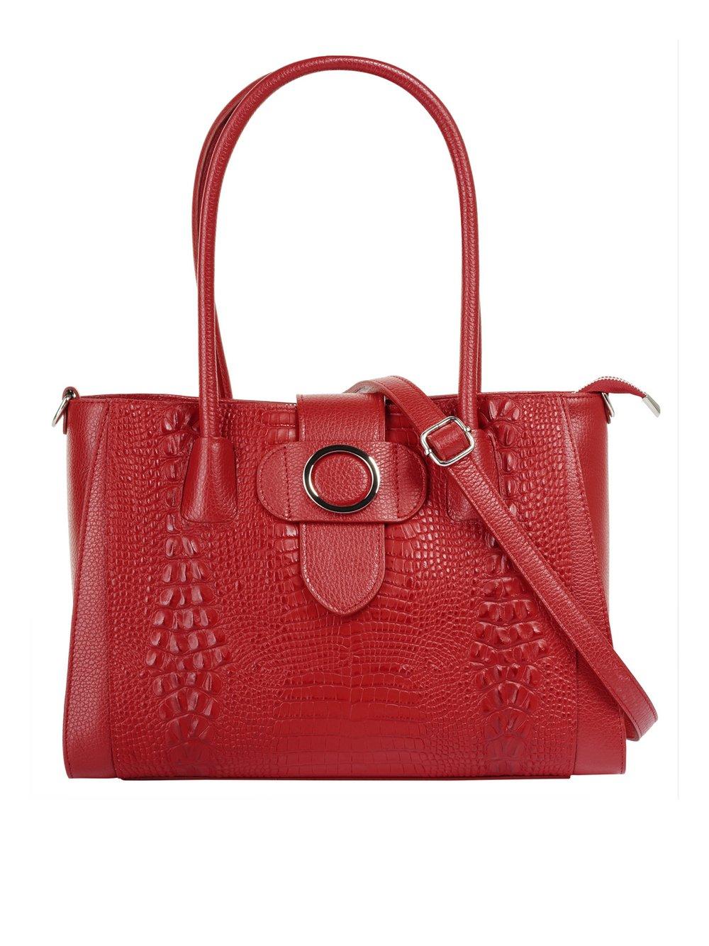 Cluty Shopper Damen Leder, rot von CLUTY