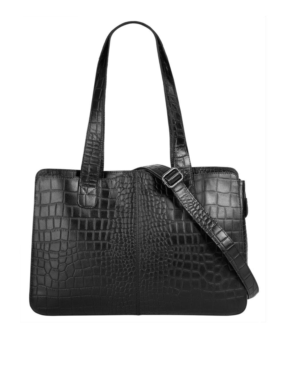 Cluty Shopper Damen Leder gemustert, schwarz von CLUTY