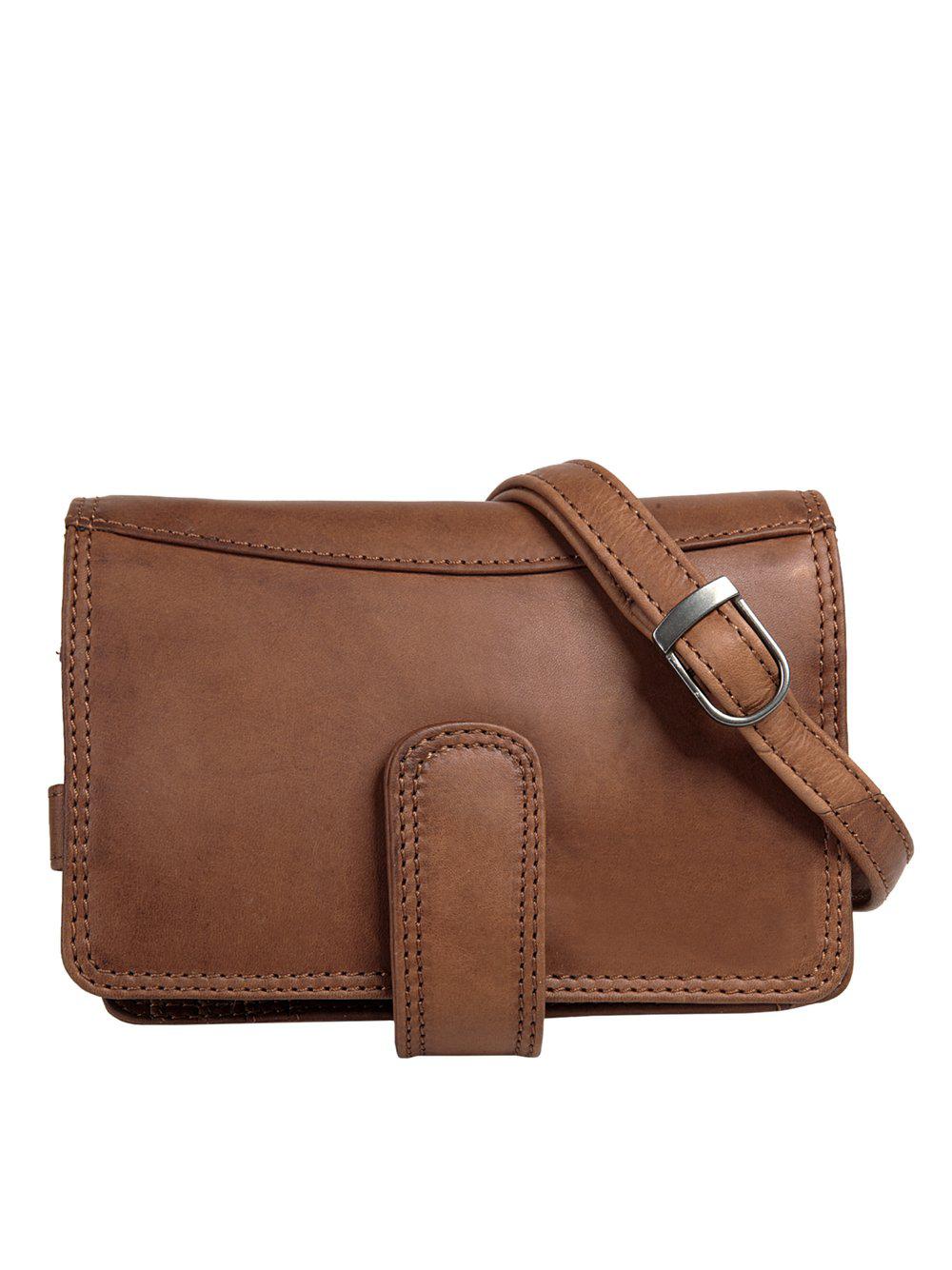 Cluty Umhängetasche Damen Leder, cognac von CLUTY