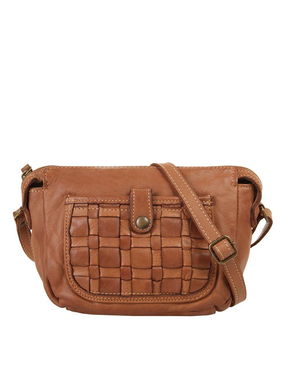 Cluty Umhängetasche Damen Leder, cognac von CLUTY