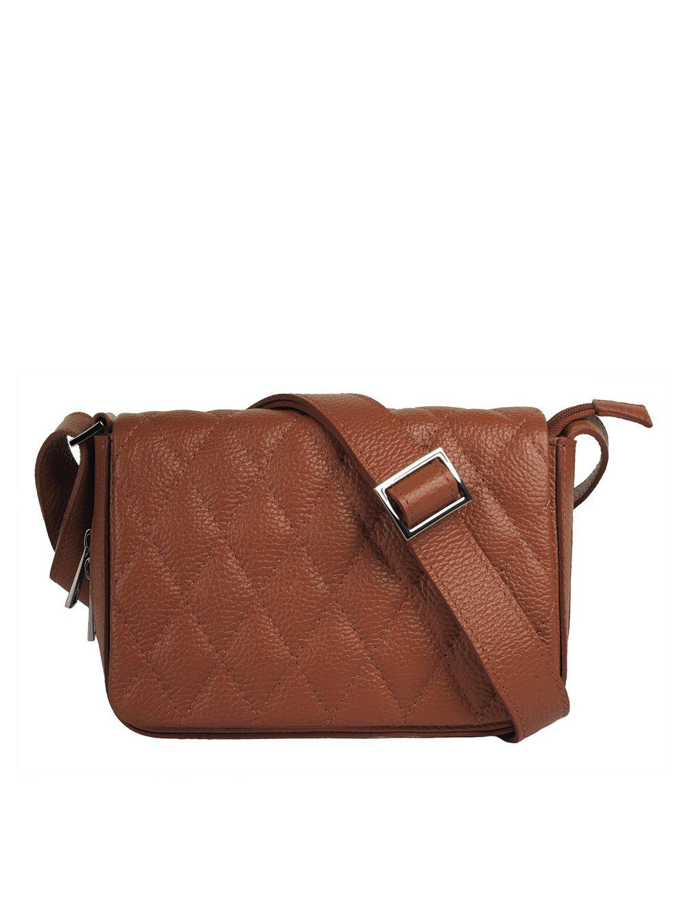 Cluty Umhängetasche Damen Leder, cognac von CLUTY