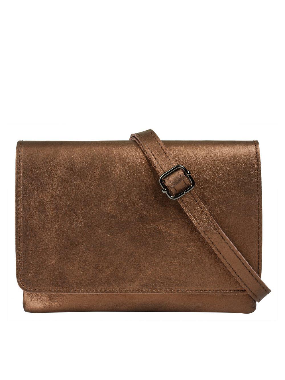 Cluty Umhängetasche Damen Leder, cognac von CLUTY