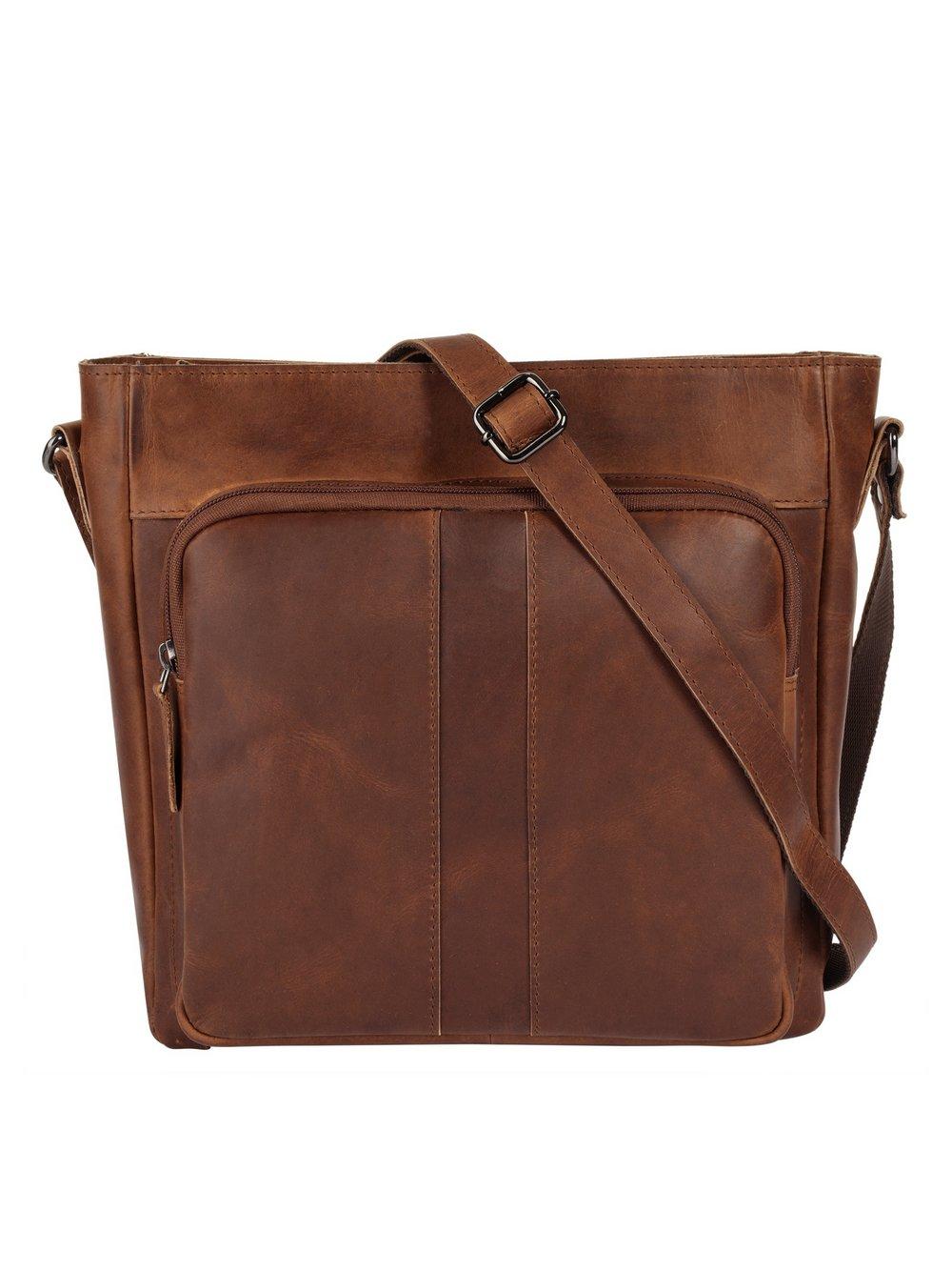 Cluty Umhängetasche Damen Leder, cognac von CLUTY