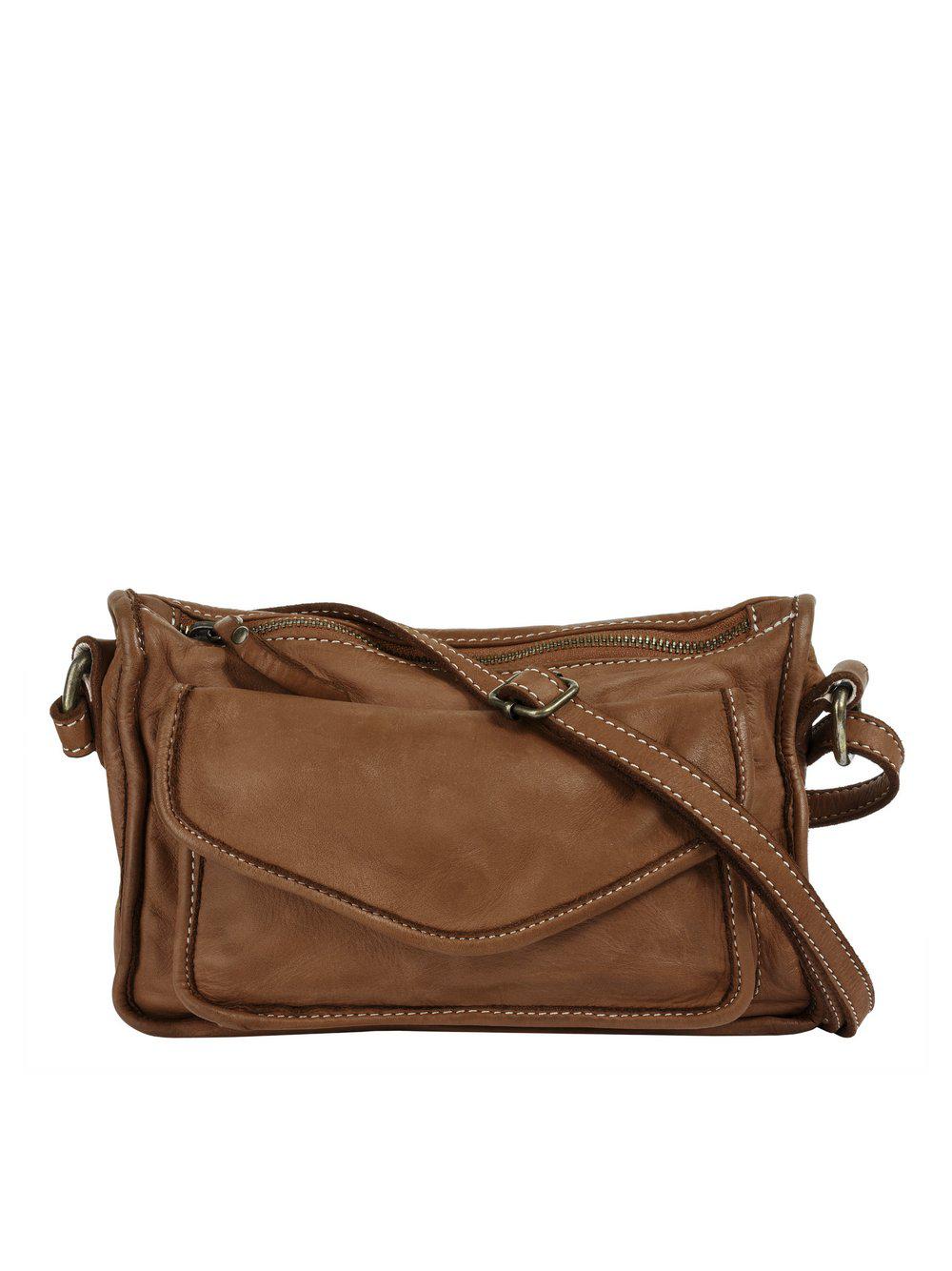 Cluty Umhängetasche Damen Leder, cognac von CLUTY