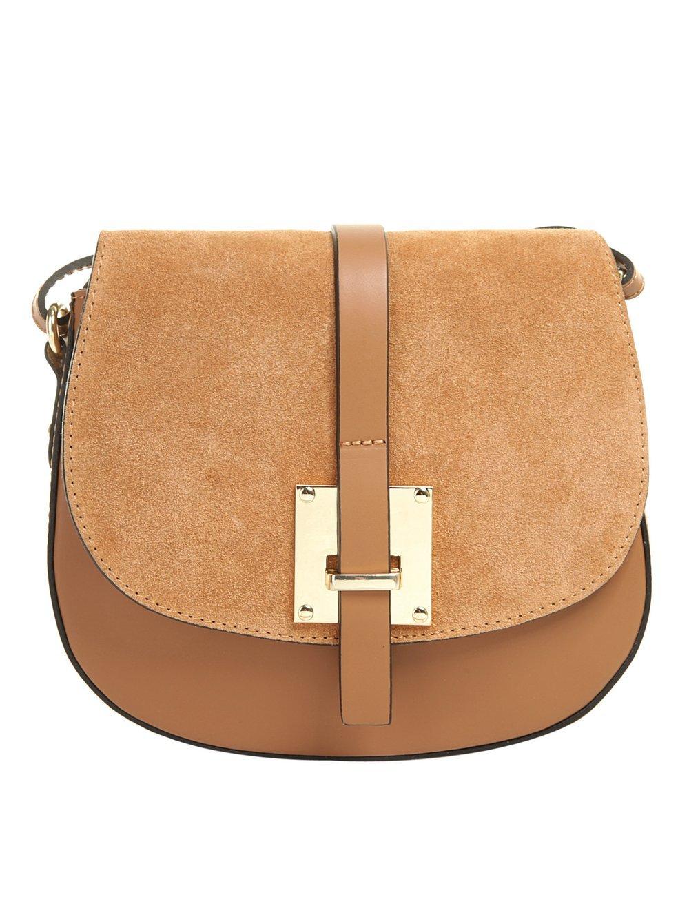 Cluty Umhängetasche Damen Leder, cognac von CLUTY