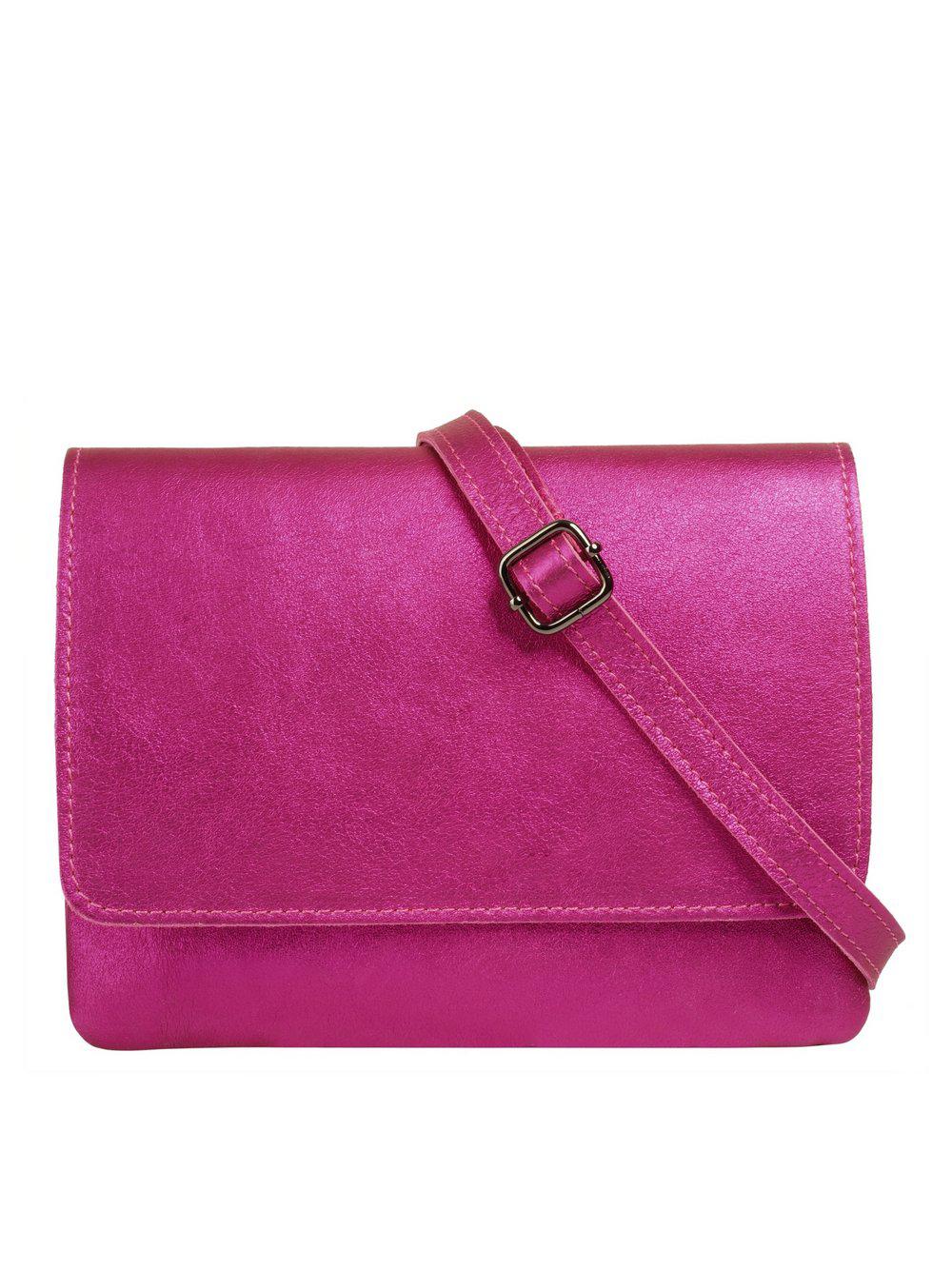 Cluty Umhängetasche Damen Leder, pink von CLUTY