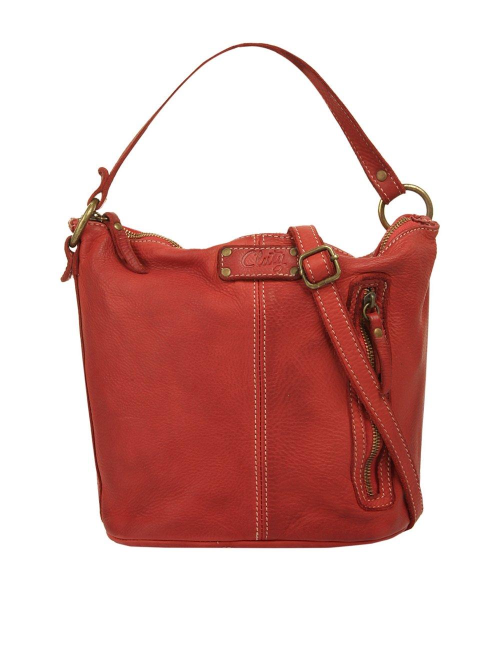 Cluty Umhängetasche Damen Leder, rot von CLUTY