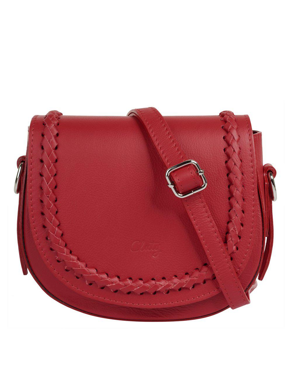 Cluty Umhängetasche Damen Leder, rot von CLUTY