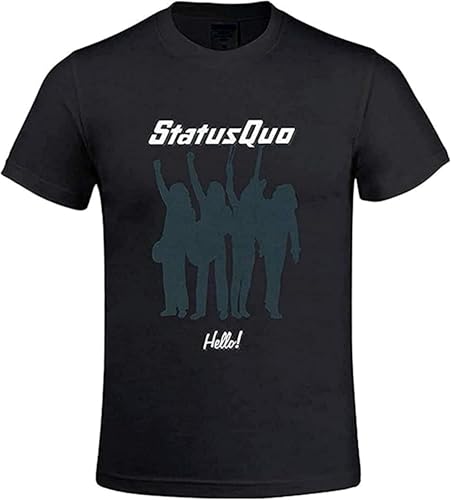 Status Quo Hello Men's T Shirts with Designs Round Neck Black von CLVTZBFCE
