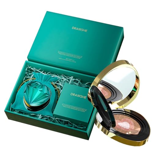CLY AMS 3-in-1-Make-up-Set, hautpflegende Luftkissen-Creme, Luftkissen-Puff, Concealer 3-in-1, blaue Diamant-Außenseite, hält Make-up, Geschenke für Frauen von CLY AMS