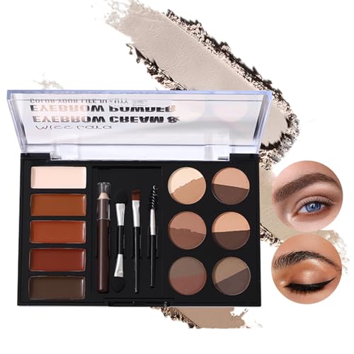 Augenbrauen-Tönungs-Set, 16-teiliges Augenbrauen-Make-up-Palette, 12 Farben, Augenbrauenpuder, 5 Farben, Augenbrauentönung, 1 Augenbrauenstift, 3 Pinsel-Set, für ein perfektes Augenbrauen-Styling von CLY AMS