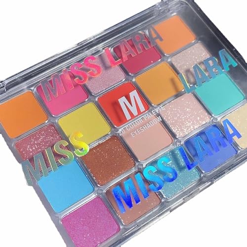 Bunte, matt schimmernde Lidschatten-Palette, 20 Farbtöne, lebendige Macaron-Pastell-Lidschatten-Palette, matt schimmernd, metallisch, langlebig, hochpigmentiertes, buntes Puder, wasserfester von CLY AMS