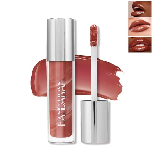 Gloss Lip Plumper Gloss getöntes Glitzer-Lipgloss-Lippenöl, langanhaltend, nicht klebend, glänzend, brauner Schimmer, hochfeuchtigkeitsspendende und hochglänzende Lippenglasur von CLY AMS