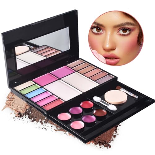 Make-up-Set für Damen, komplettes Set, 22 Farben, Make-up-Set, für Damen und Anfänger, inklusive Lippenstift, Rouge, Lidschattenpuder, kommt mit kleinem Pinsel und Spiegel von CLY AMS