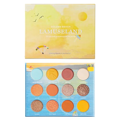 Regenbogen-Lidschatten-Palette, bunt, hochpigmentiert, buntes Make-up, langanhaltend, wasserdicht, Make-up-Palette, mischbar von CLY AMS