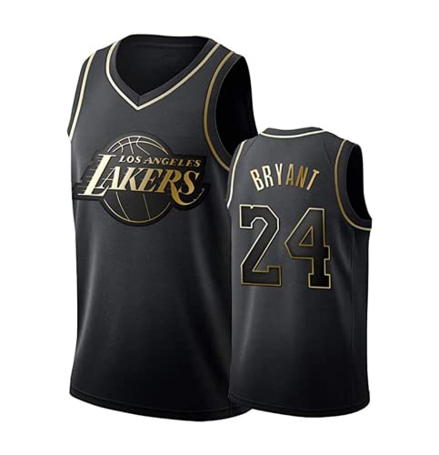 # 24 K o b e Black Gold Basketball Jersey,Unisex ärmelloses Sportweste Shirt.,Schwarz,L von CLZWFZ