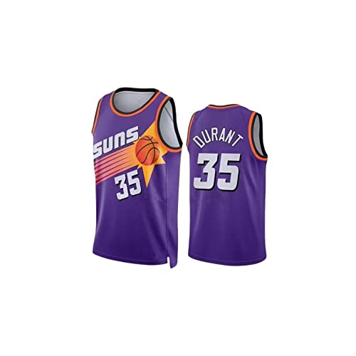 Basketball Jersey Shirt für Erwachsene Basketball Jersey,Basketball ärmelloser Anzug,Basketball Sportbekleidung,T-Shirt Weste für Jugend Sweatshirt,# 35 Purple,L von CLZWFZ