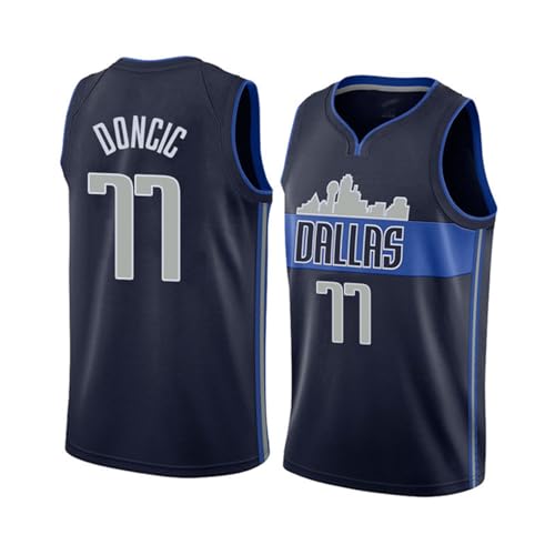 CLZWFZ Adult 0#7#33#77#Basketball Jersey Unisex Ärmellose Basketball Tank Top Sport Futter T-Shirt Tank Top,77# b Treasure Blue,XL von CLZWFZ