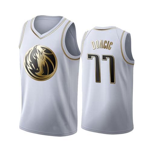 CLZWFZ Adult 0#7#33#77#Basketball Jersey Unisex Ärmellose Basketball Tank Top Sport Futter T-Shirt Tank Top,77# b White,L von CLZWFZ