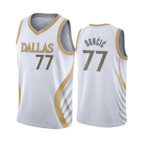 CLZWFZ Adult 0#7#33#77#Basketball Jersey Unisex Ärmellose Basketball Tank Top Sport Futter T-Shirt Tank Top,77# c White,L von CLZWFZ