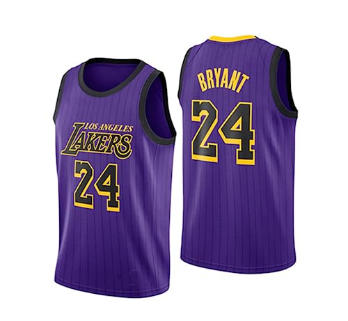 CLZWFZ Adult 12# 14# 23#23#24# 33# Basketball Jersey Unisex Ärmellose Basketball Tank Top Sport Futter T-Shirt Tank Top,24# Purple,L von CLZWFZ