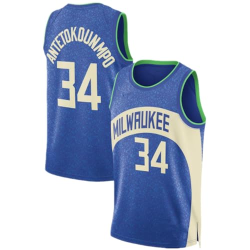 CLZWFZ Erwachsene 0#1#2#3#8#11#14#22#34#35# Basketball Jersey Unisex ärmellos Basketball Tank Top Sport Futter T-Shirt Tank Top,34# Blue,XXL von CLZWFZ