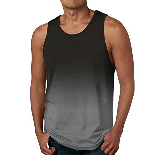 CLoxKs Tanktops Gradient Gym Fitness Athletic Unterhemd Fitness T Shirt LäSsige Einfarbig Herren Muskelshirt äRmelloser Tank Tops TräGershirt Funktionsshirt Laufshirt Crew Neck Trainingsshirt von CLoxKs