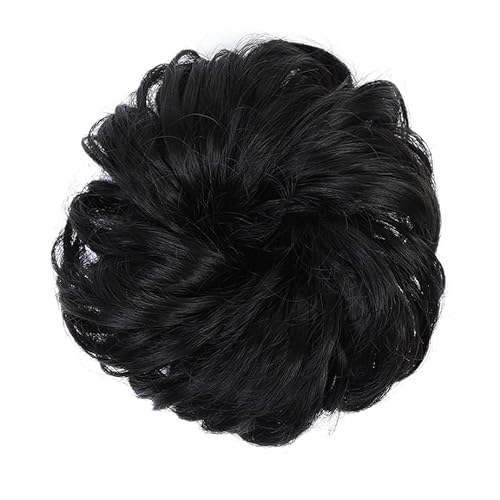 Bun Haarteile (1/2 Stück) Dutt-Pferdeschwanz-Haarverlängerungen for Frauen, Mädchen, Kinder, synthetische lockige Donut-Chignon-Haarteile, elastisches Haarband, Hochsteckfrisur, Chignon, flauschiges, von CLoxks