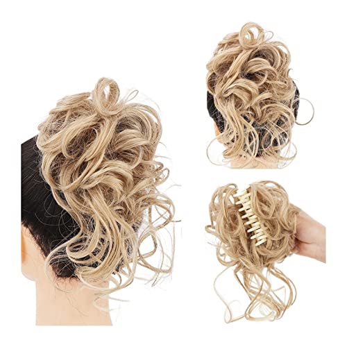 Bun Haarteile Erweiterung Messy Claw Clip Chignon Haarknoten Lockige Perücke Synthetische lockige gewellte Dutt Haarklammer in Dutt Messy Chignons Haarverlängerungen for Frauen Echthaar Haarteil Haarg von CLoxks