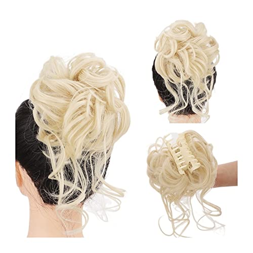 Bun Haarteile Erweiterung Messy Claw Clip Chignon Haarknoten Lockige Perücke Synthetische lockige gewellte Dutt Haarklammer in Dutt Messy Chignons Haarverlängerungen for Frauen Echthaar Haarteil Haarg von CLoxks