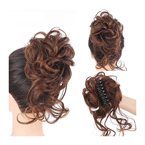 Bun Haarteile Erweiterung Messy Claw Clip Chignon Haarknoten Lockige Perücke Synthetische lockige gewellte Dutt Haarklammer in Dutt Messy Chignons Haarverlängerungen for Frauen Echthaar Haarteil Haarg von CLoxks