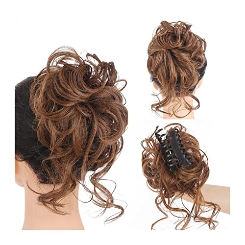 Bun Haarteile Erweiterung Messy Claw Clip Chignon Haarknoten Lockige Perücke Synthetische lockige gewellte Dutt Haarklammer in Dutt Messy Chignons Haarverlängerungen for Frauen Echthaar Haarteil Haarg von CLoxks