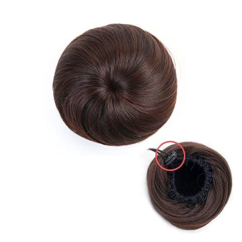 Bun Haarteile Fake-Ballett-Dutt mit Kordelzug for Frauen und Mädchen, synthetischer Haarknoten, gerader Chignon, Hochsteckfrisur, Donut-Chignon-Haarteil, synthetisch Echthaar Haarteil Haargummi (Colo von CLoxks