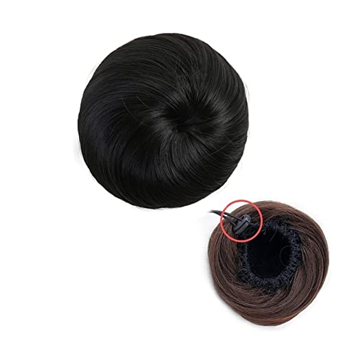 Bun Haarteile Fake-Ballett-Dutt mit Kordelzug for Frauen und Mädchen, synthetischer Haarknoten, gerader Chignon, Hochsteckfrisur, Donut-Chignon-Haarteil, synthetisch Echthaar Haarteil Haargummi (Colo von CLoxks